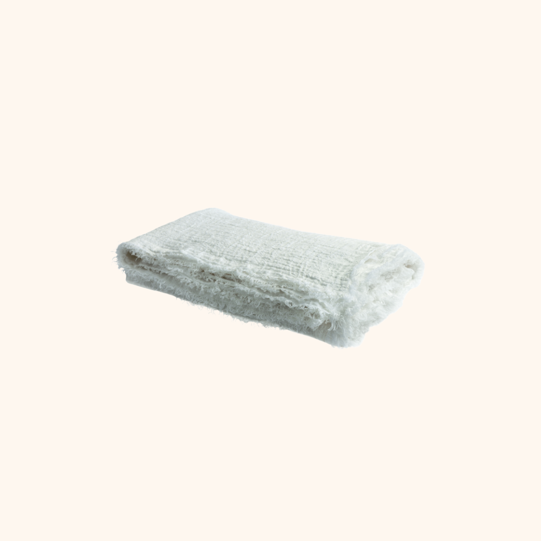 Vice Versa Fringed Throw in Washed Linen Crepe
