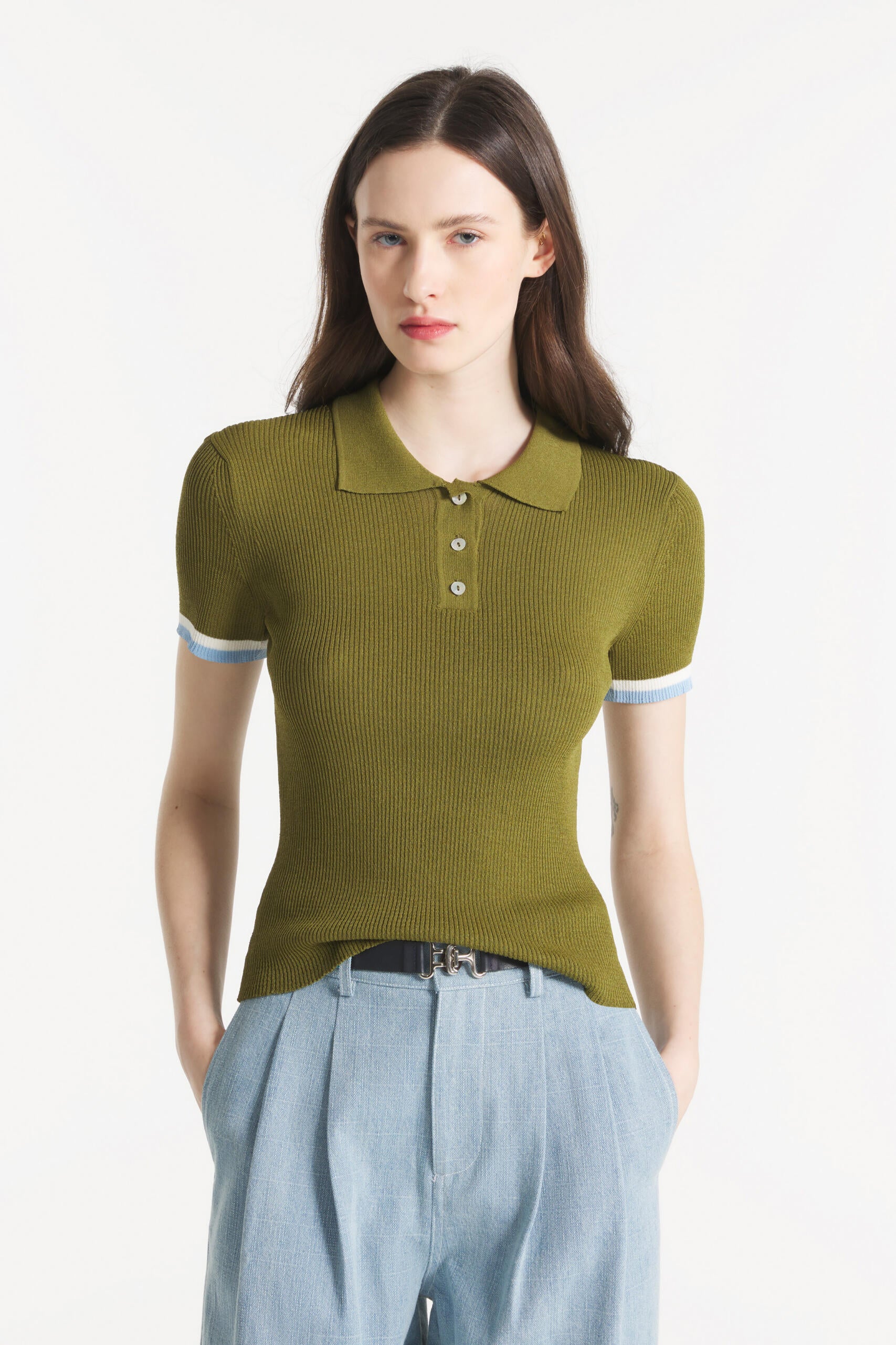 SELASTE - Polo tricoté manches courtes