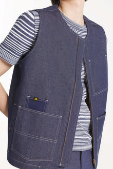 VISALINO - Veste de travail en denim sans manches