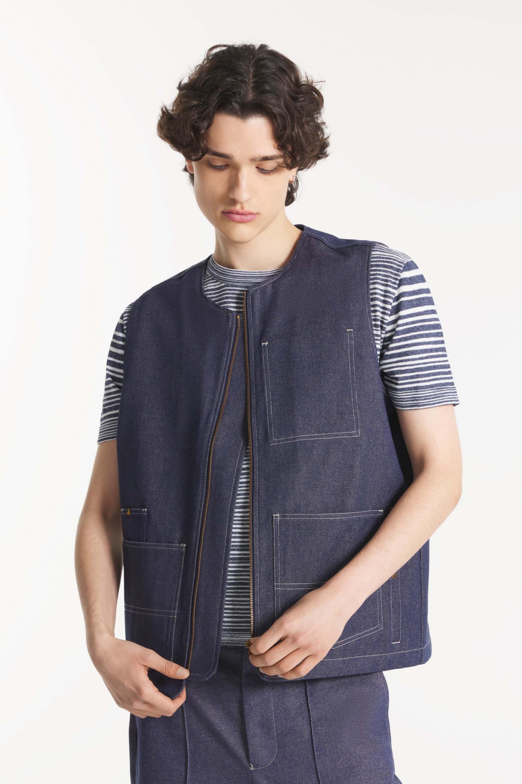 VISALINO - Veste de travail en denim sans manches