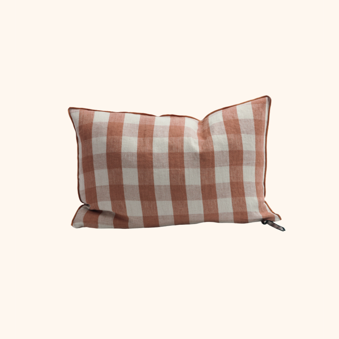 Coussin Lin Lavé Vichy Cottage