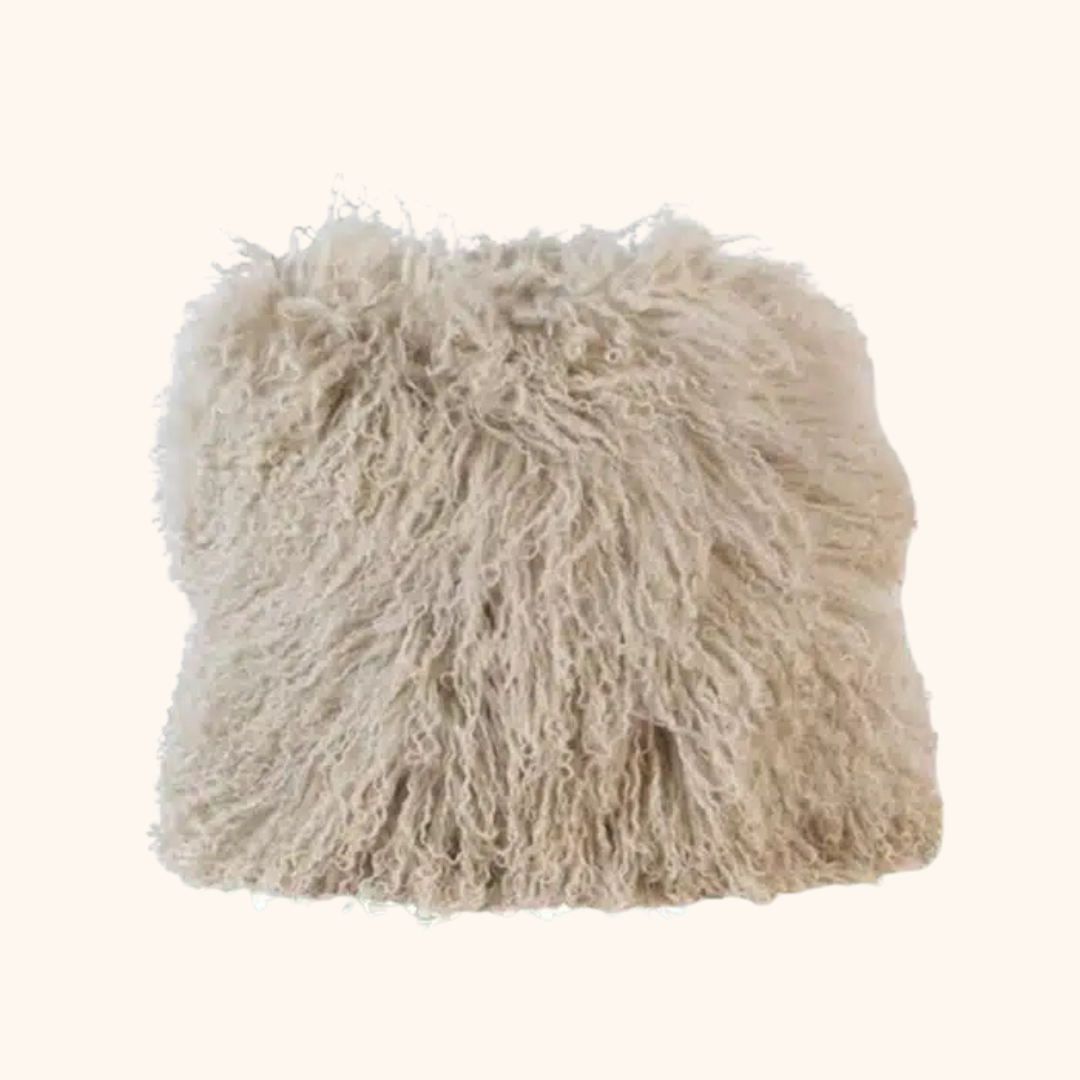 Coussin en poil Agneau du Tibet - 50cm x 50cm