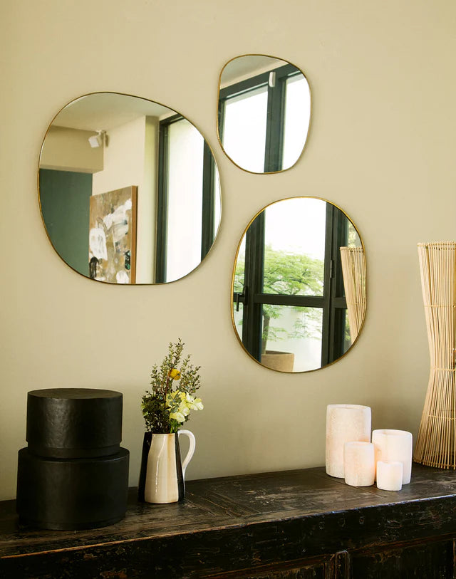 Miroir Ame en laiton doré