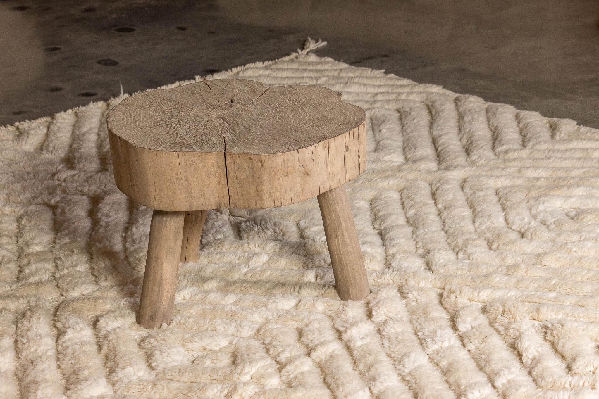 Tapis berbère beige 100% laine - 205cm x 300cm