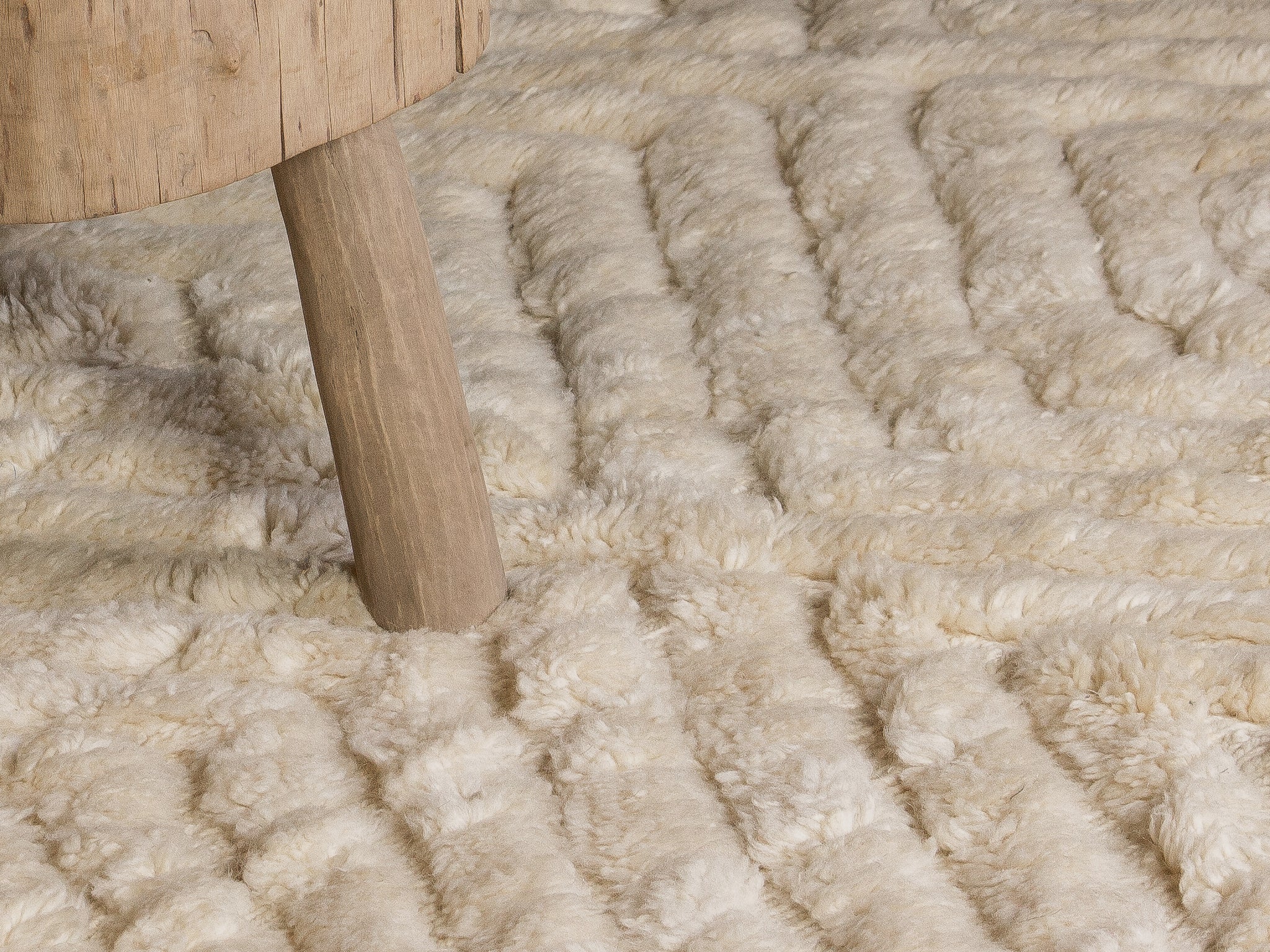 Tapis berbère beige 100% laine - 205cm x 300cm