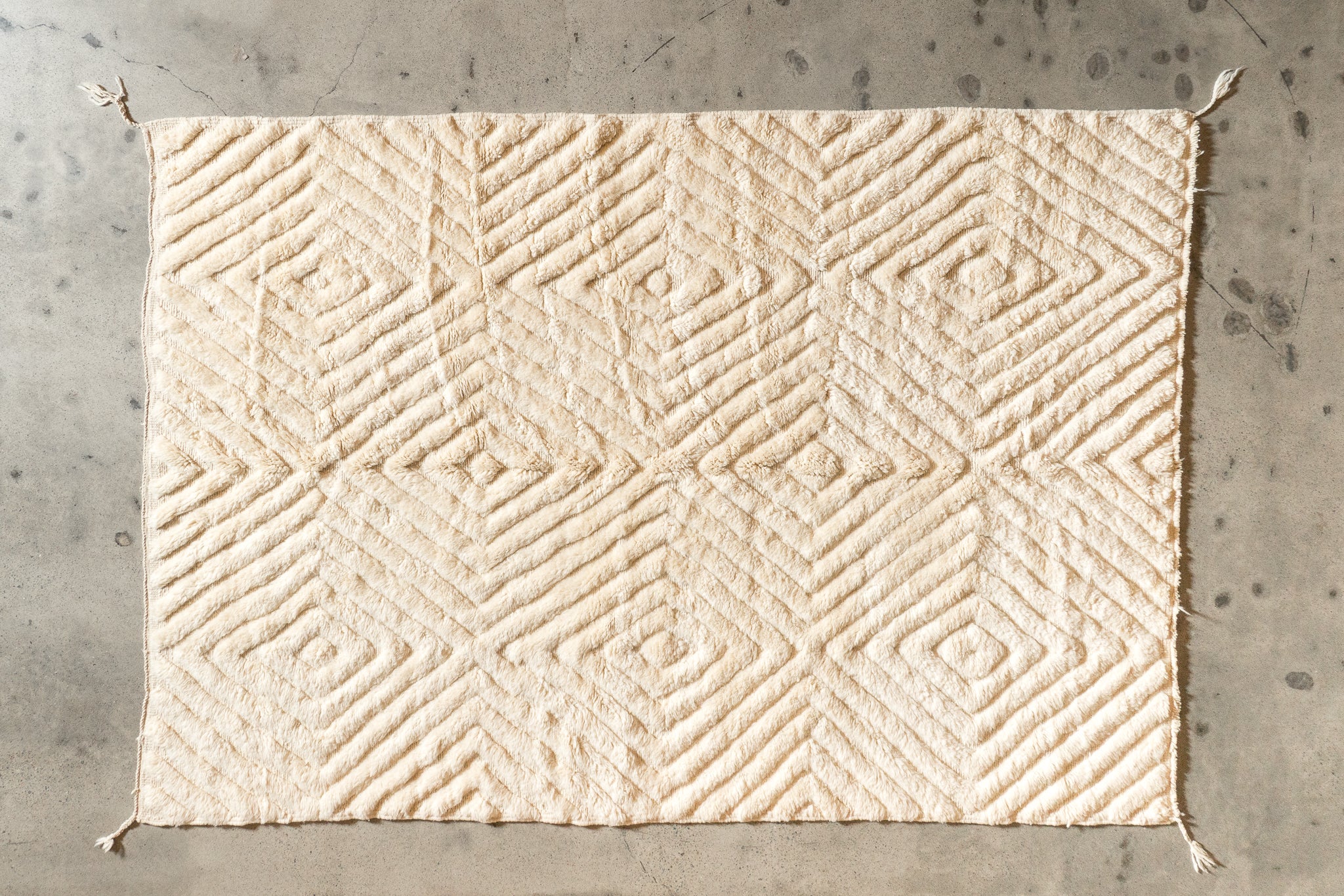 Tapis berbère beige 100% laine - 205cm x 300cm