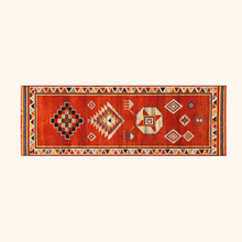 Tapis herki, noué à la main 343 x 90 cm