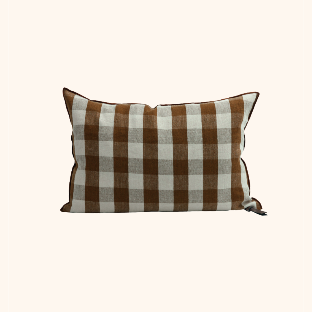 Coussin Lin Lavé Vichy Cottage