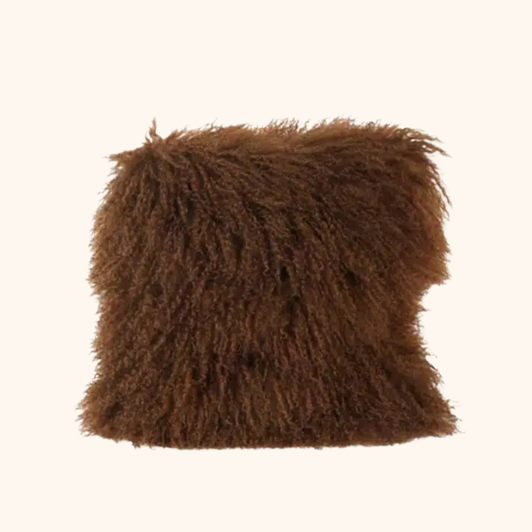 Coussin en poil Agneau du Tibet - 50cm x 50cm