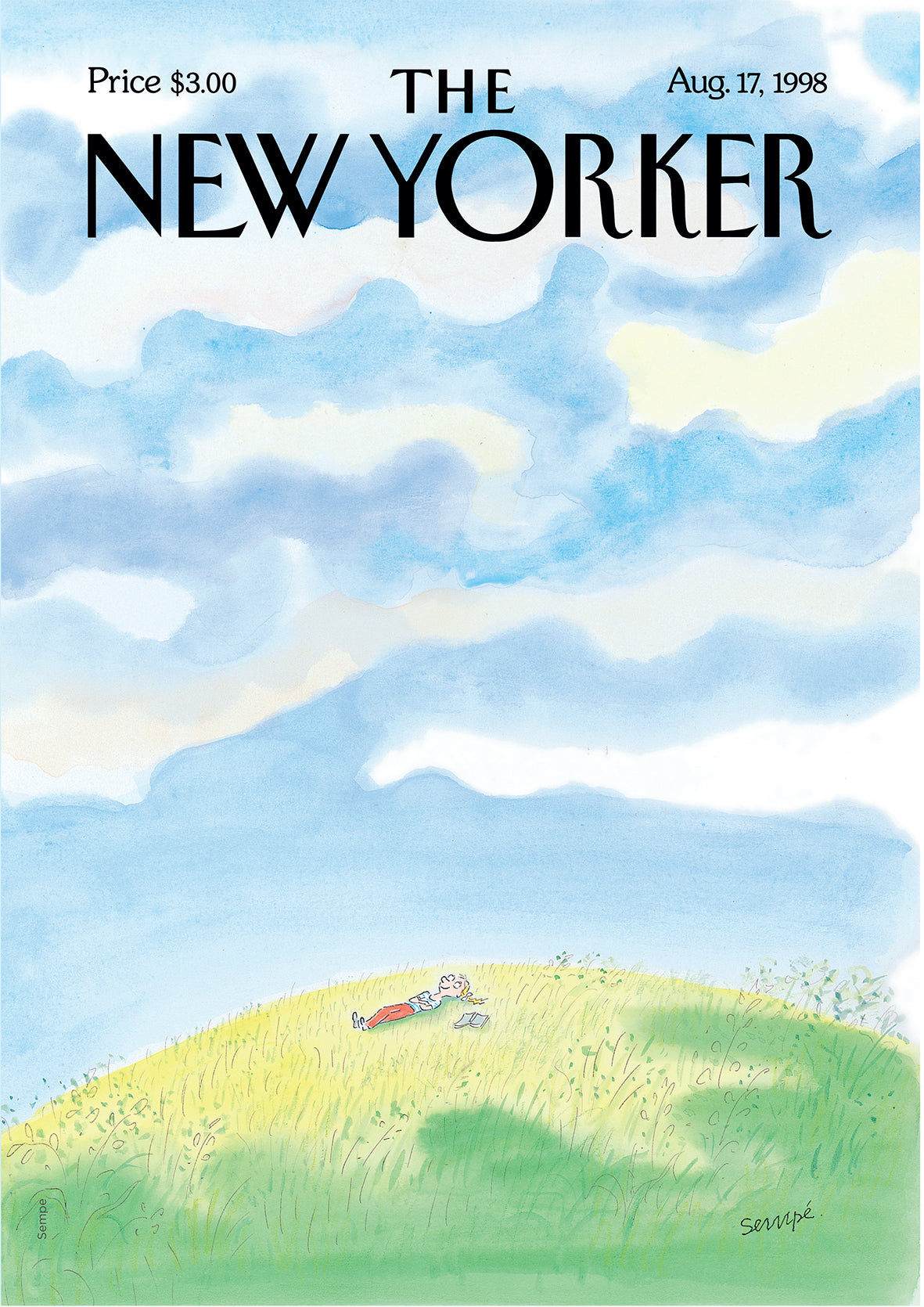 Affiche Woman Laying On The Grass - The New Yorker