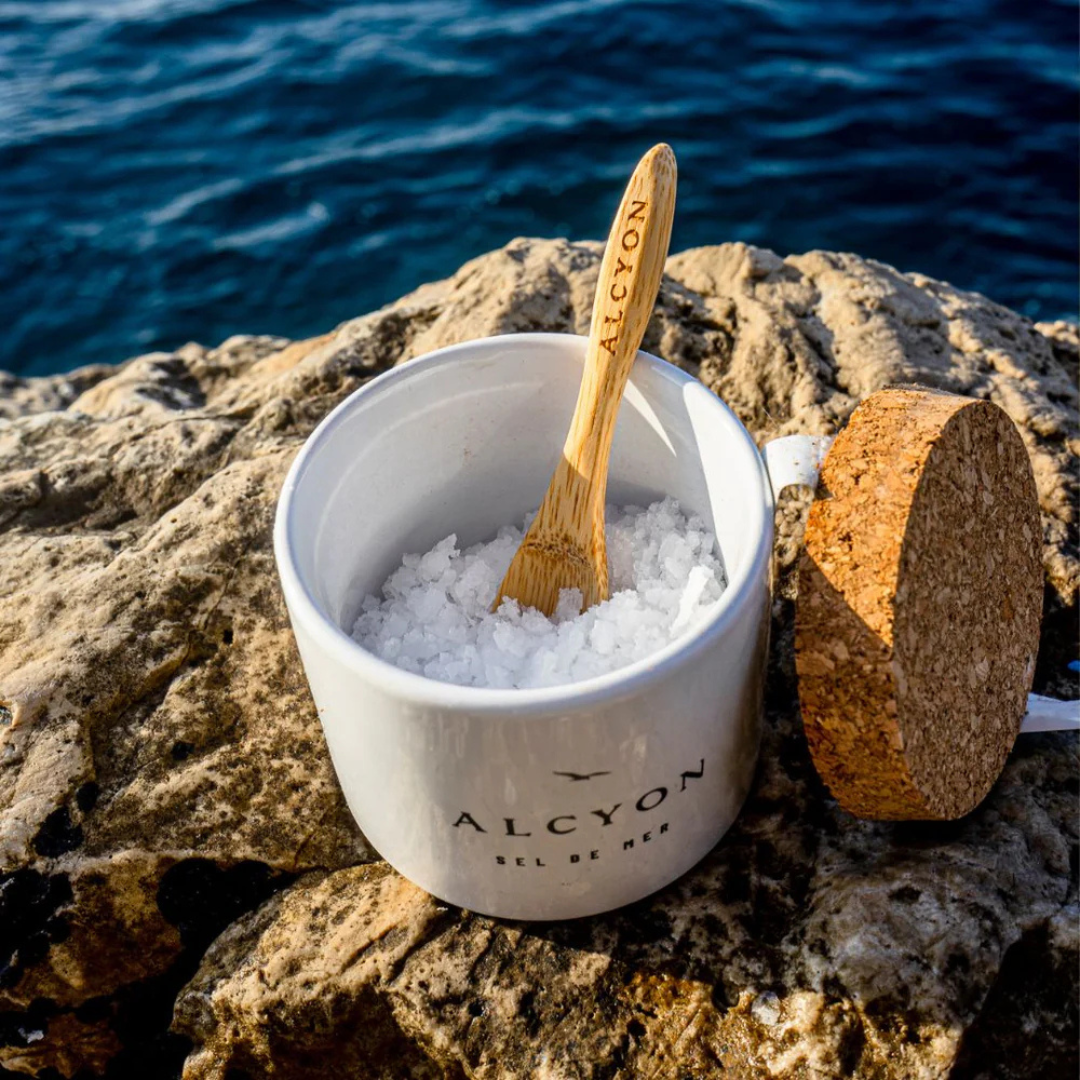 Pot de main de sel de mer en céramique