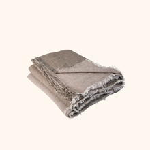 Vice Versa Fringed Washed Linen Crinkled Throw