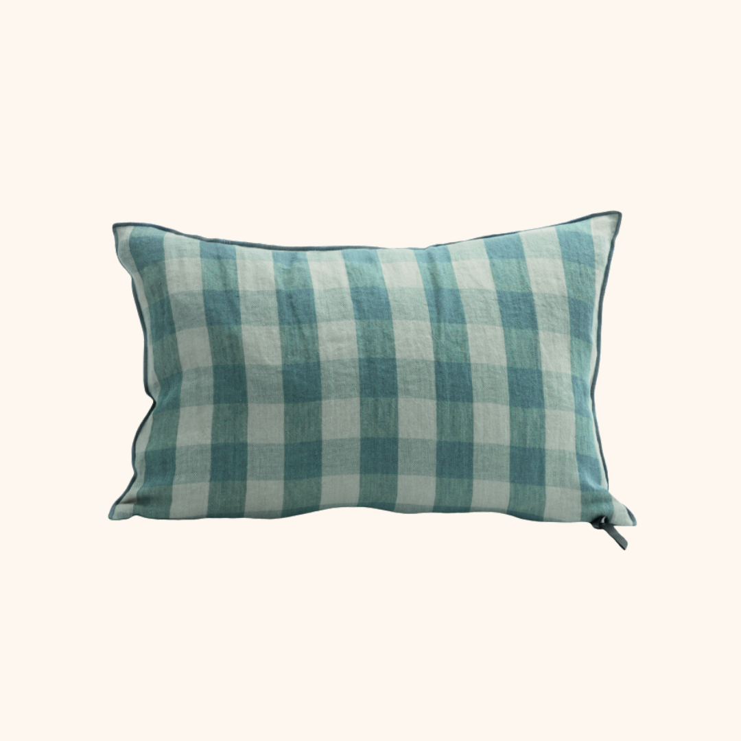 Coussin Lin Lavé Vichy Cottage