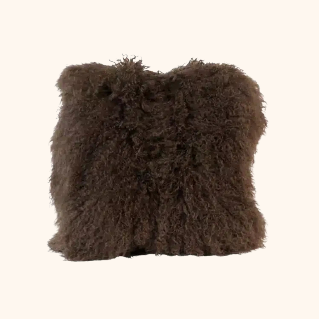 Coussin en poil Agneau du Tibet - 50cm x 50cm