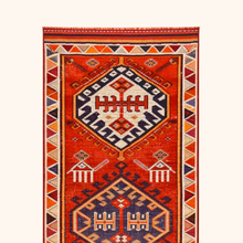 Tapis herki, noué à la main 390 x 90 cm