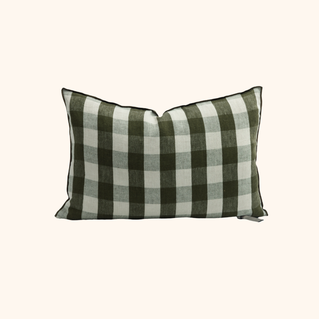 Coussin Lin Lavé Vichy Cottage