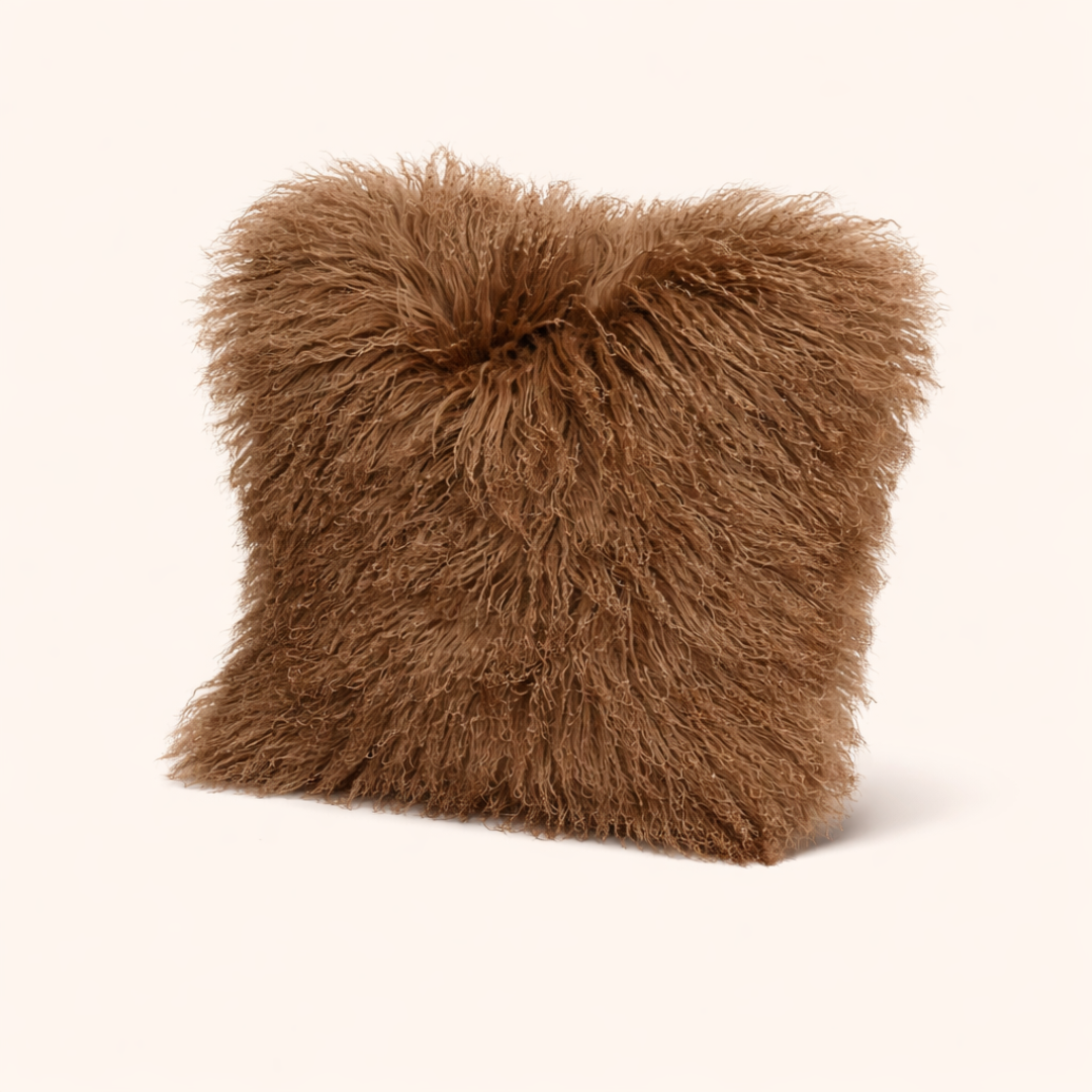 Coussin en poil Agneau du Tibet - 50cm x 50cm