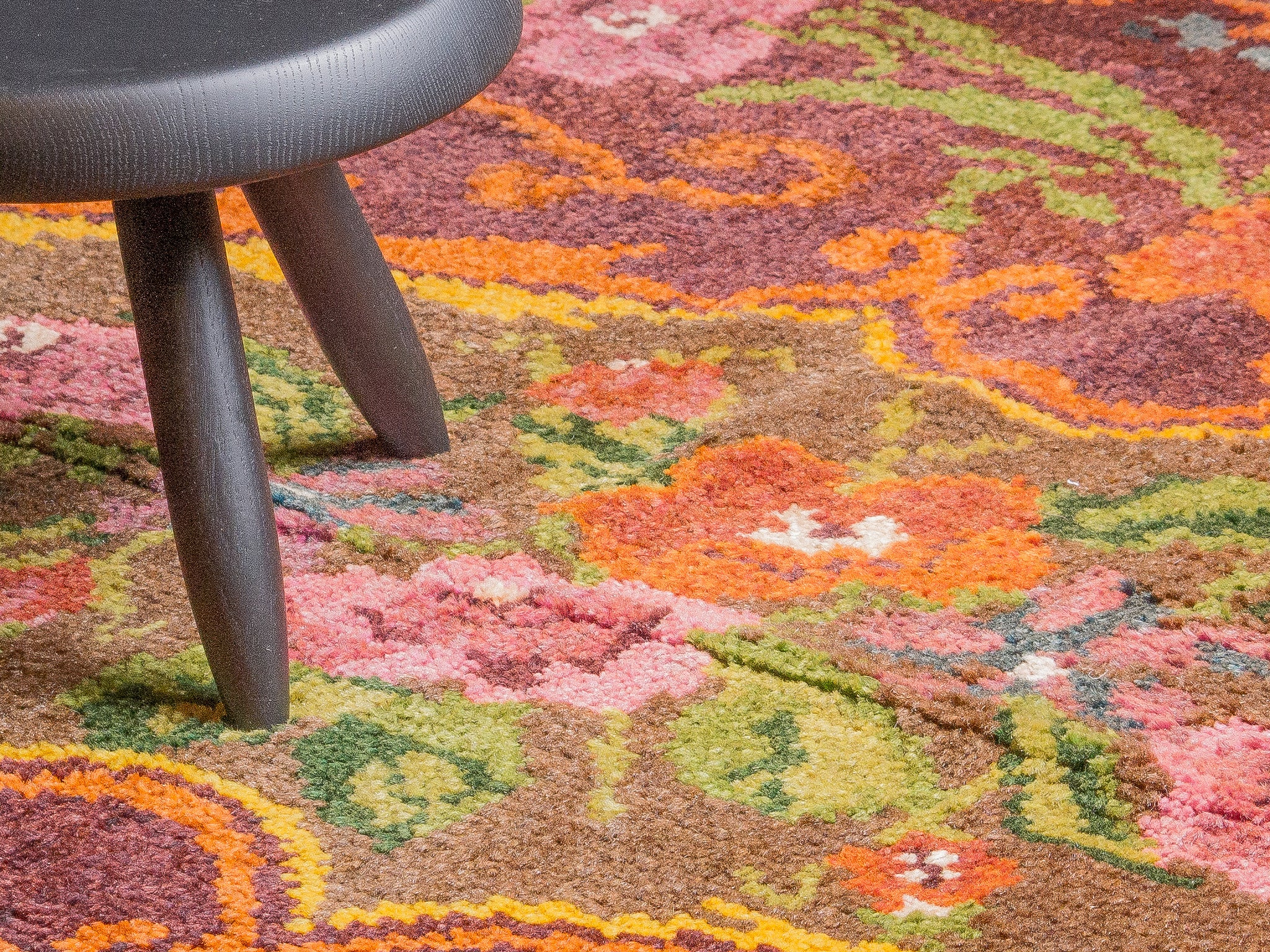 Tapis moldave coloré ancien point noué à la main 100% laine - 140cm x 207cm