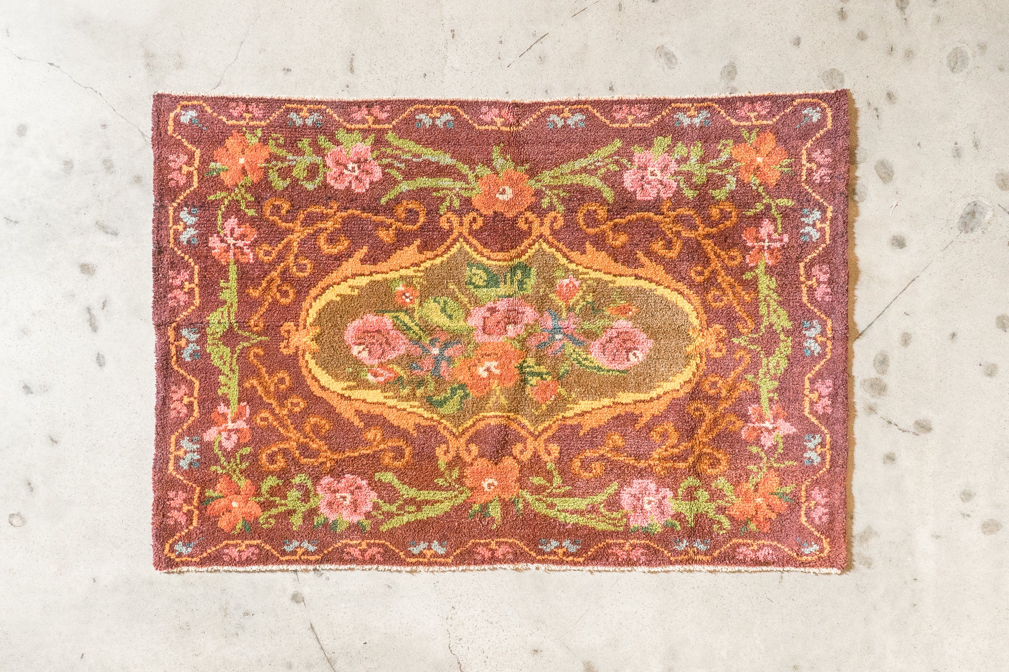 Tapis moldave coloré ancien point noué à la main 100% laine - 140cm x 207cm