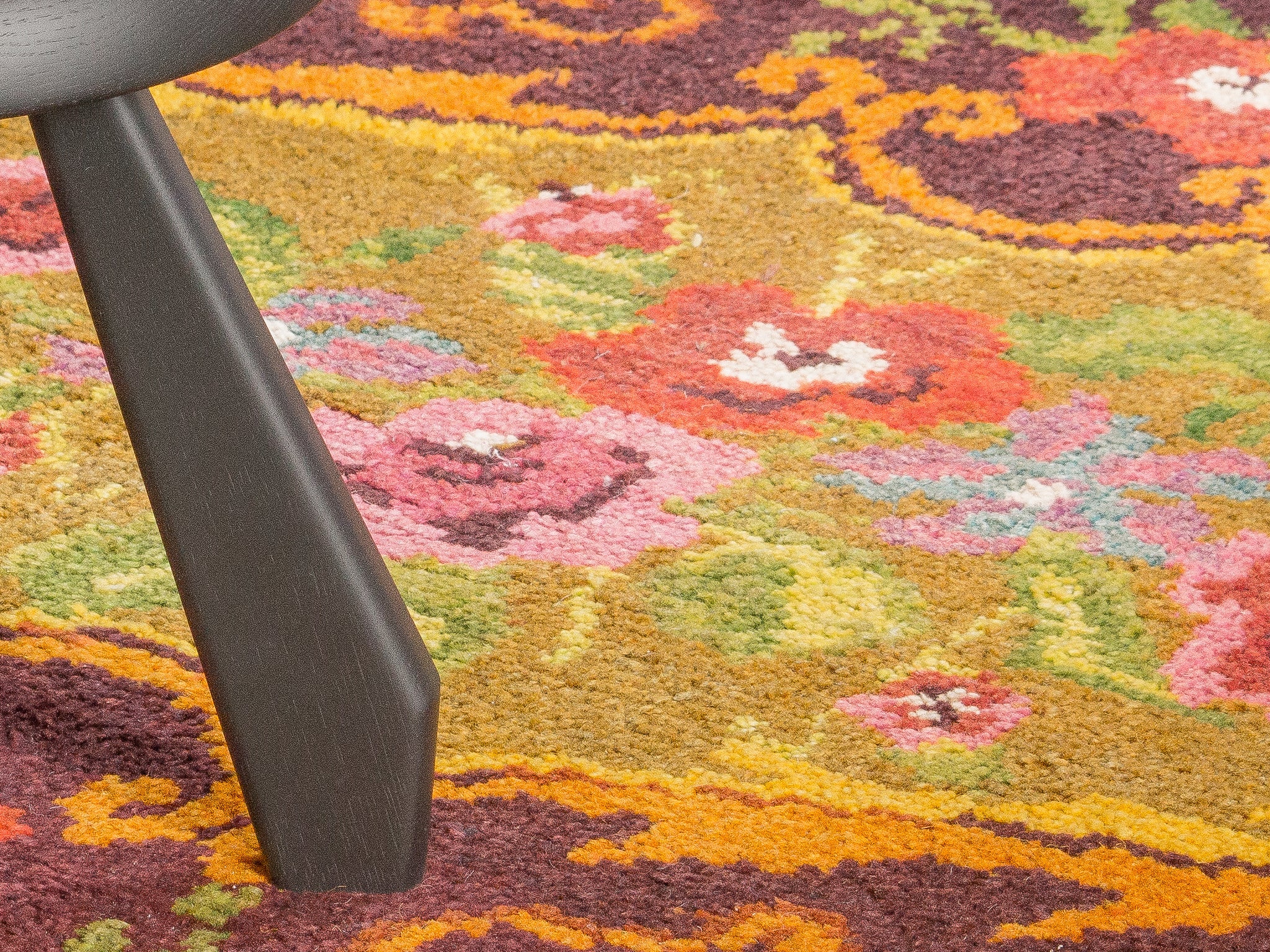 Tapis moldave coloré ancien point noué à la main 100% laine - 152cm x 203cm