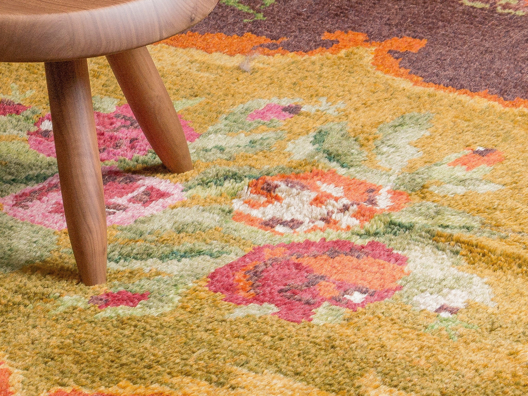 Tapis moldave coloré ancien point noué à la main 100% laine - 136cm x 198cm