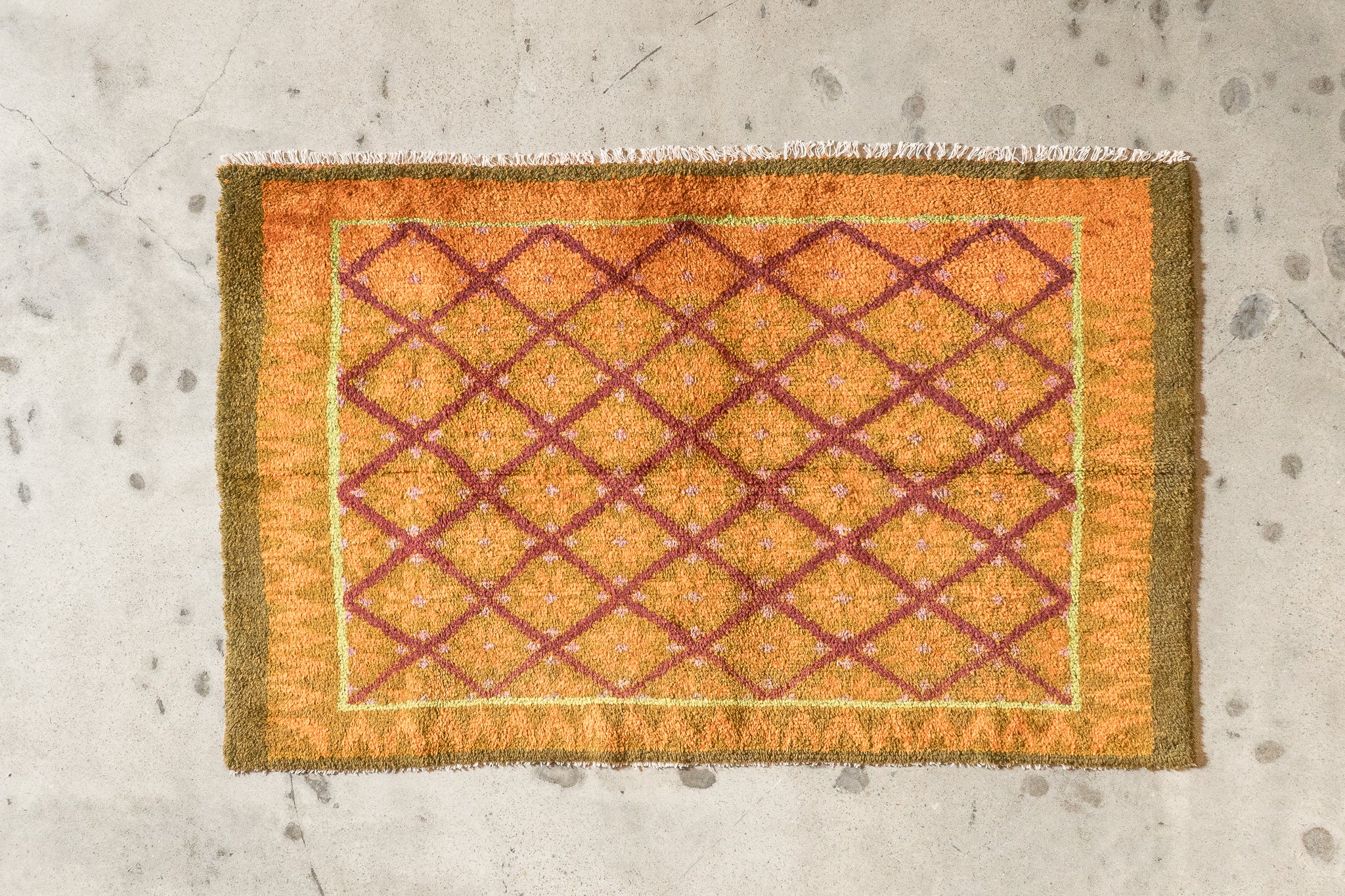 Tapis moldave coloré ancien point noué à la main 100% laine - 128cm x 205cm