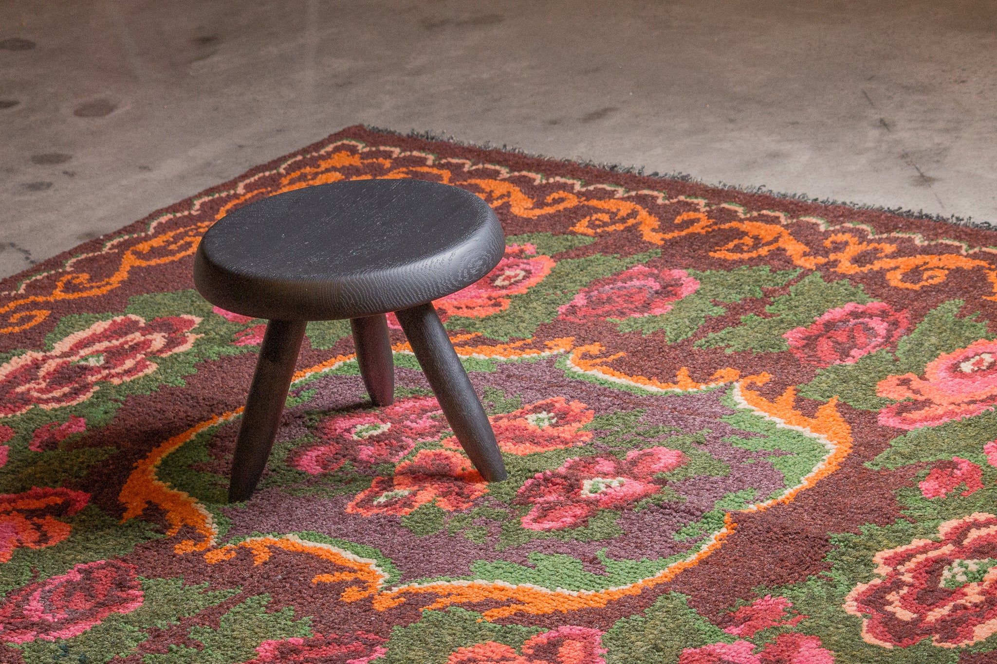 Tapis moldave coloré ancien point noué à la main 100% laine - 167cm x 190cm