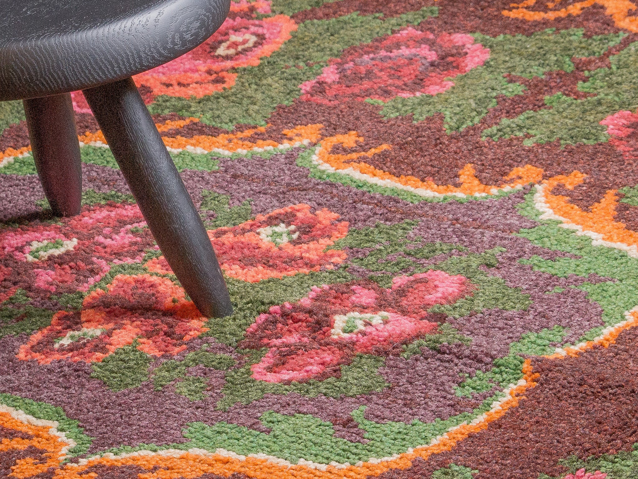 Tapis moldave coloré ancien point noué à la main 100% laine - 167cm x 190cm
