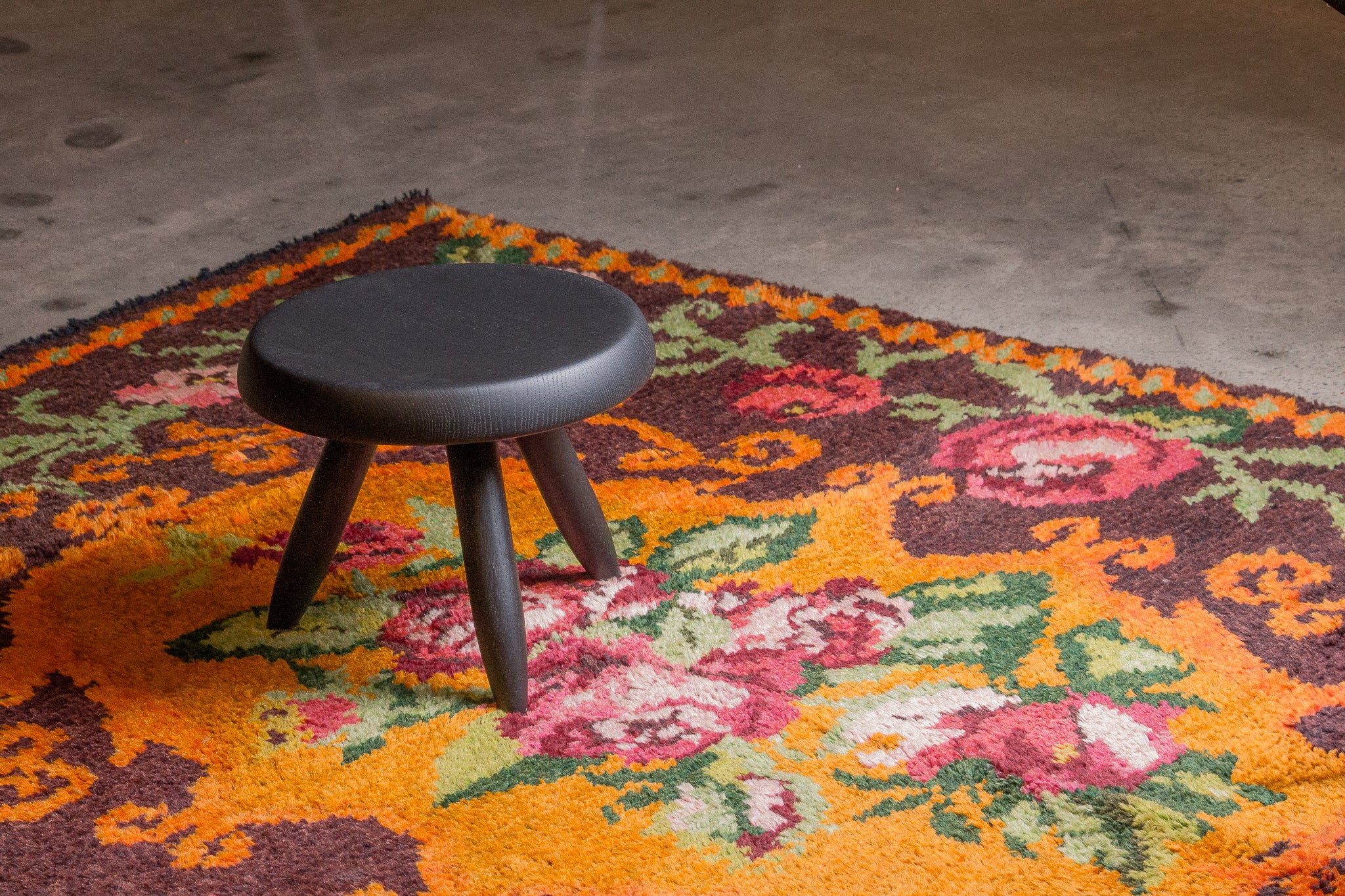 Tapis moldave coloré ancien point noué à la main 100% laine - 163cm x 204cm