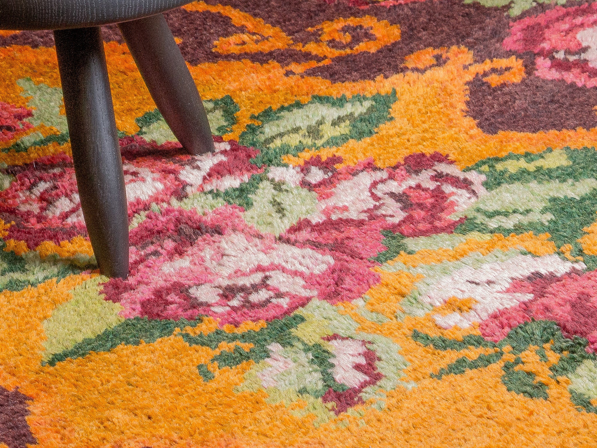 Tapis moldave coloré ancien point noué à la main 100% laine - 163cm x 204cm