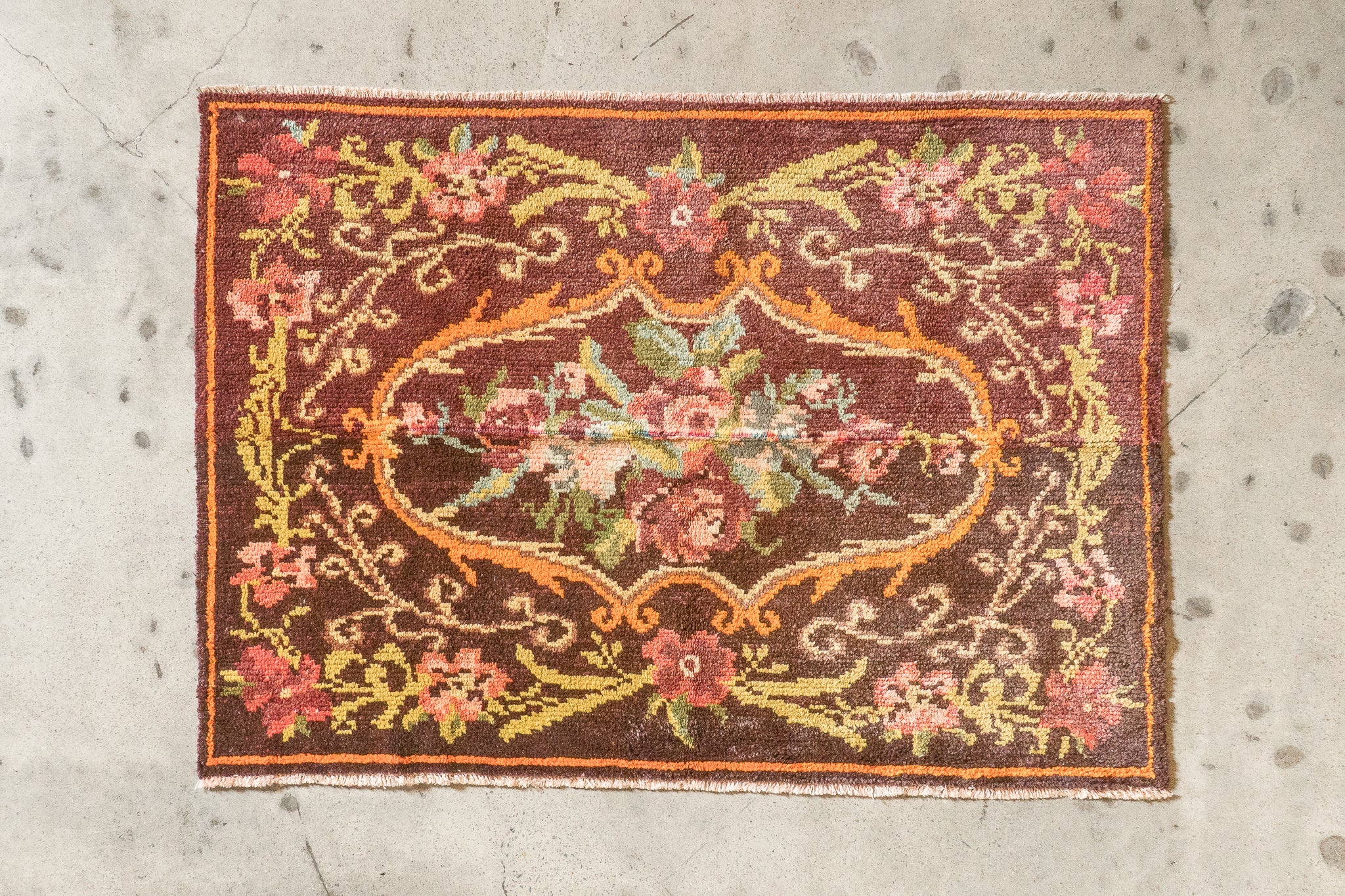 Tapis moldave coloré ancien point noué à la main 100% laine - 143cm x 200cm