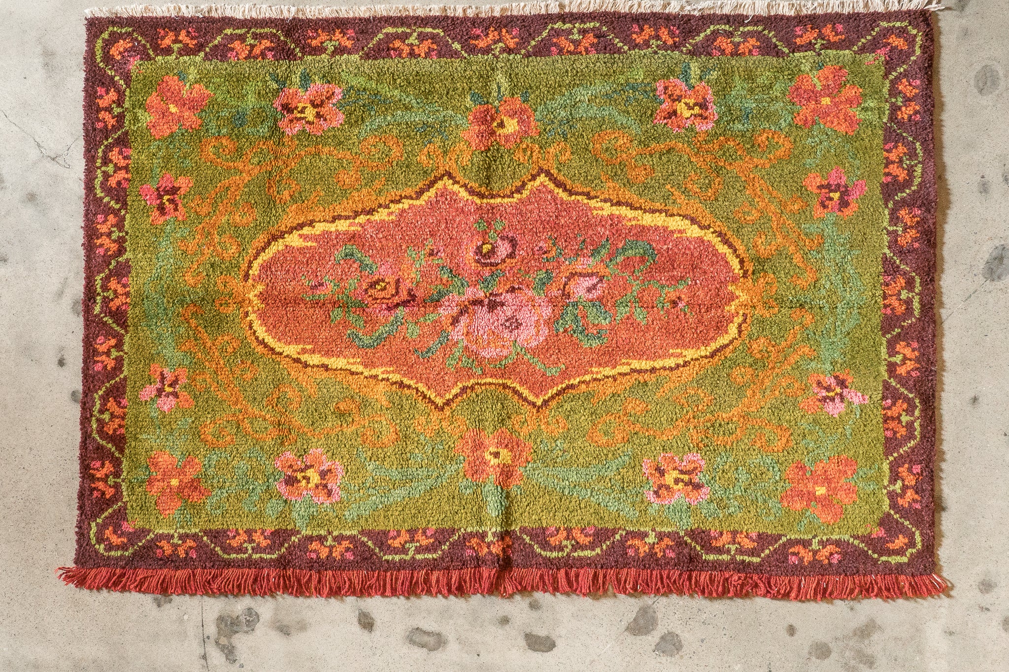 Tapis moldave coloré ancien point noué à la main 100% laine - 142cm x 220cm