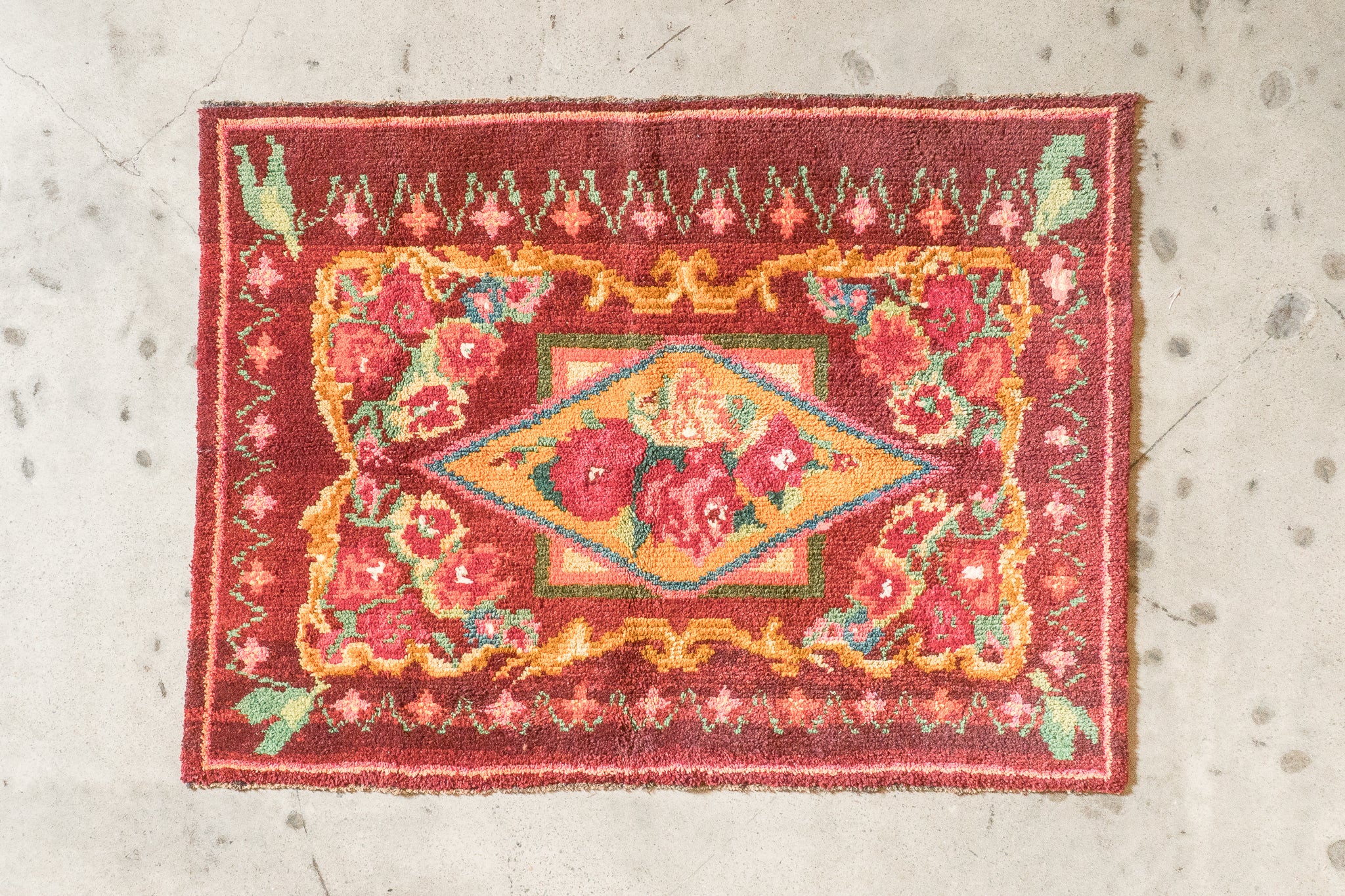 Tapis moldave coloré ancien point noué à la main 100% laine - 144cm x 195cm