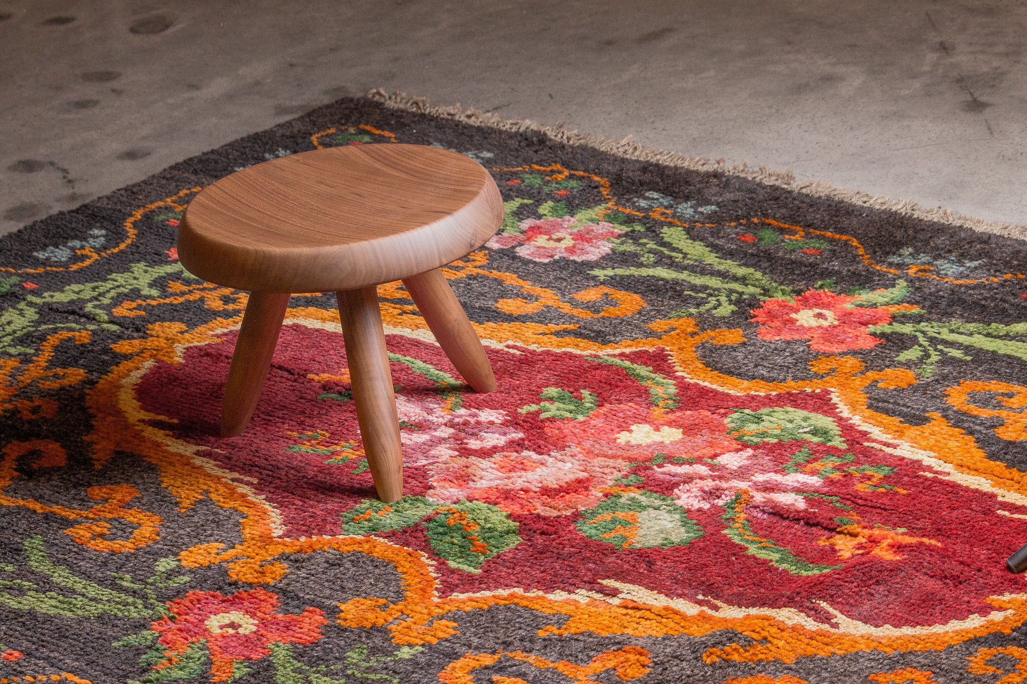 Tapis moldave coloré ancien point noué à la main 100% laine - 139cm x 210cm
