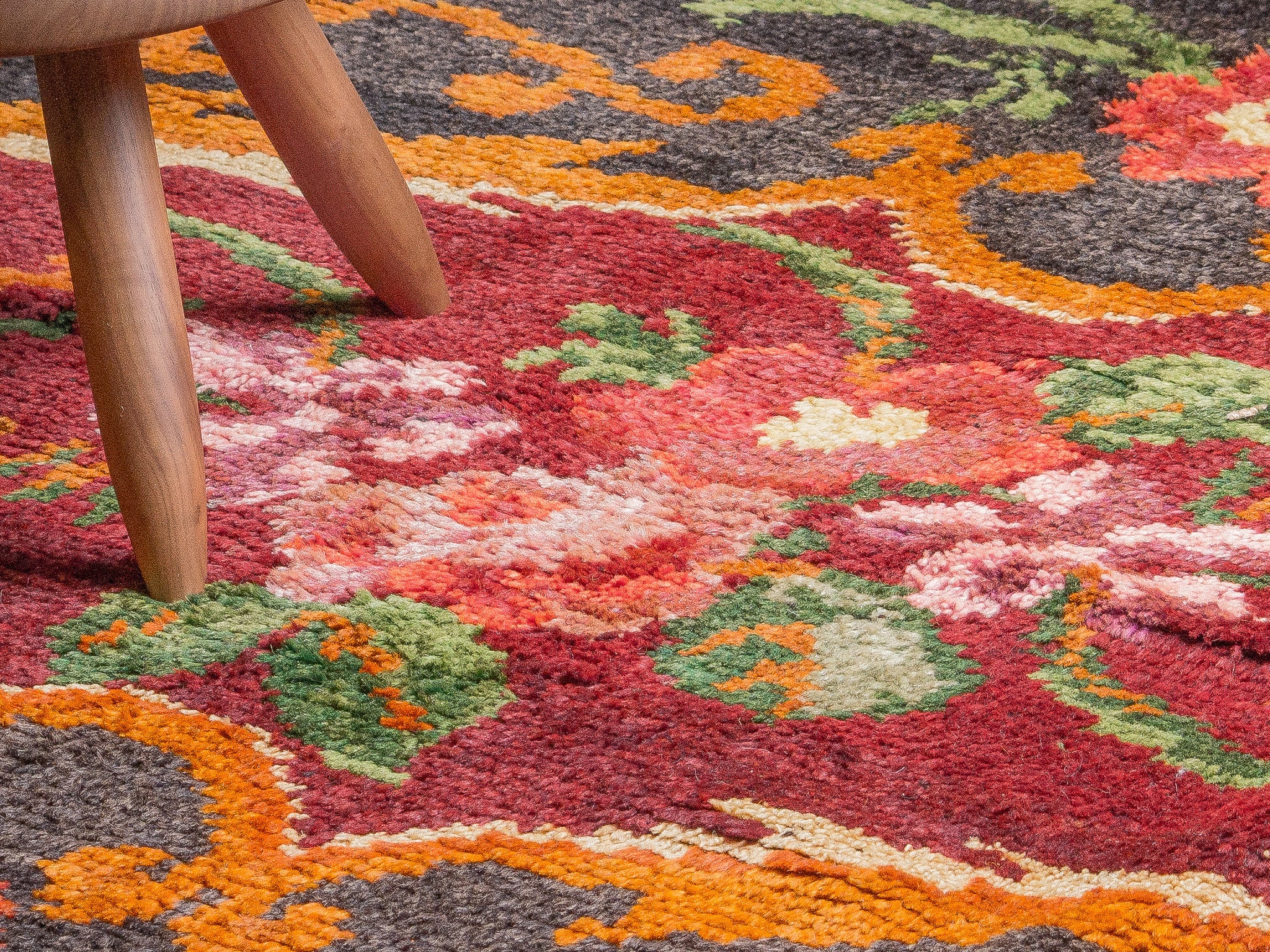 Tapis moldave coloré ancien point noué à la main 100% laine - 139cm x 210cm