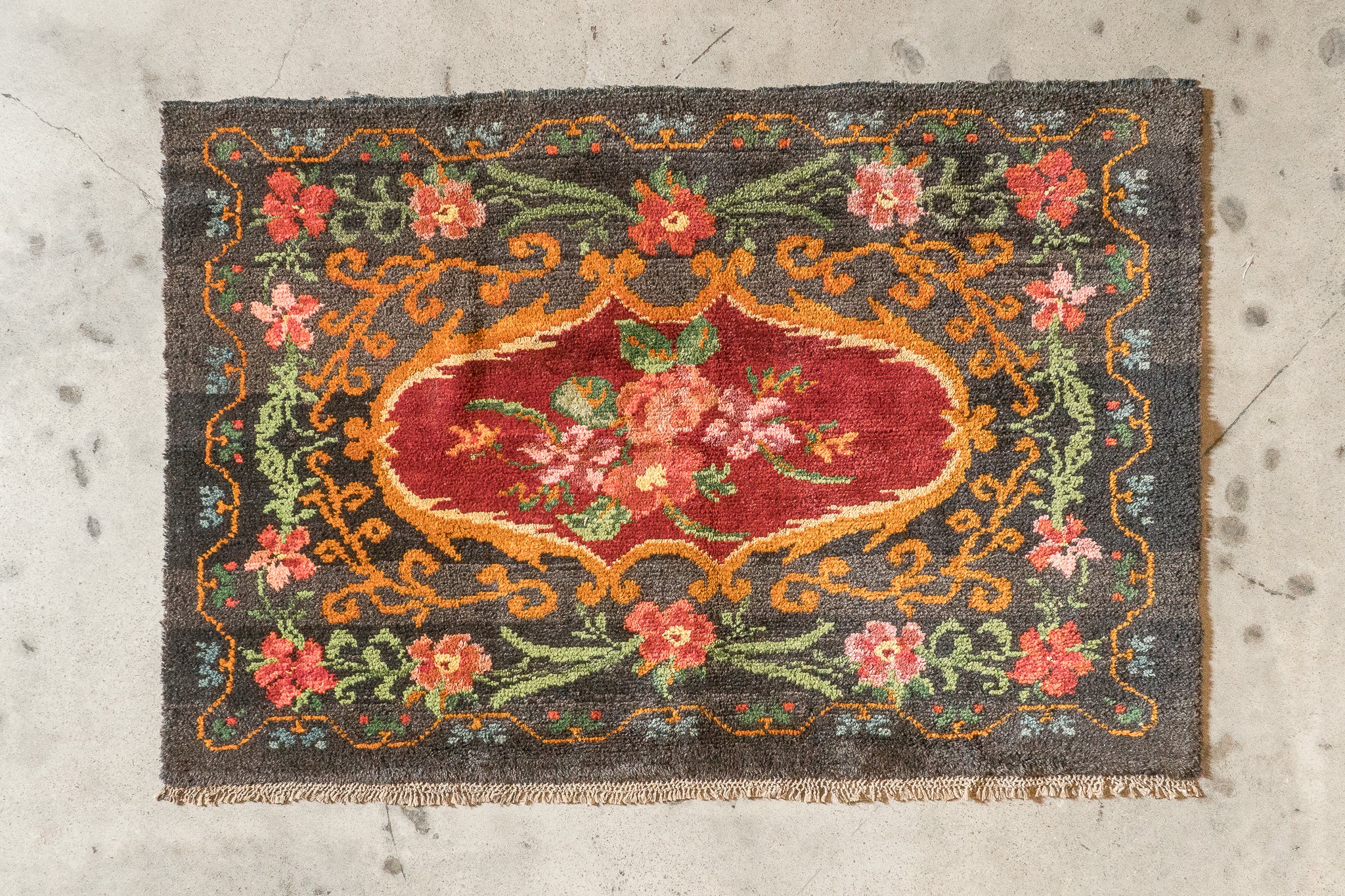 Tapis moldave coloré ancien point noué à la main 100% laine - 139cm x 210cm
