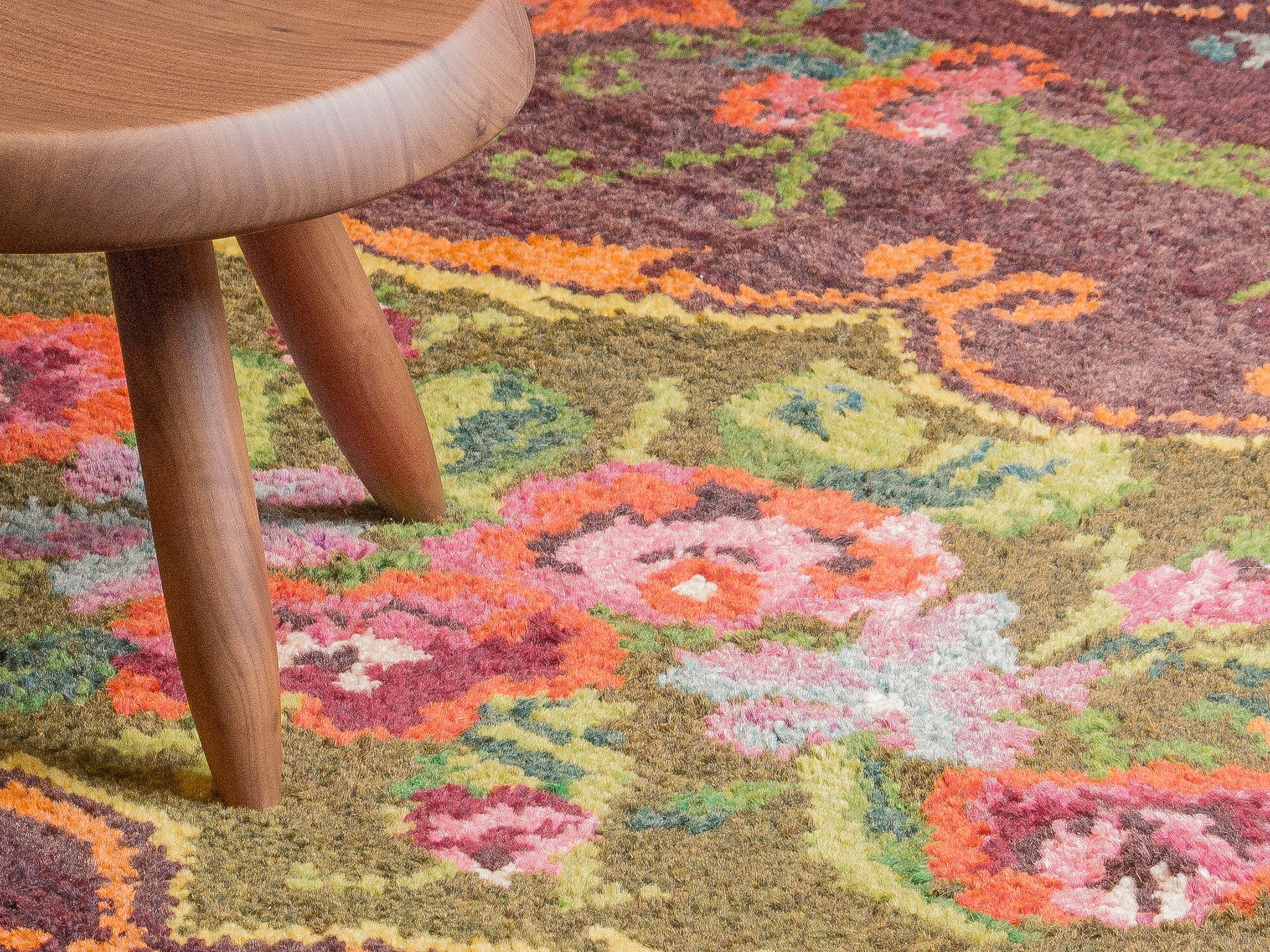 Tapis moldave coloré ancien point noué à la main 100% laine - 143cm x 205cm