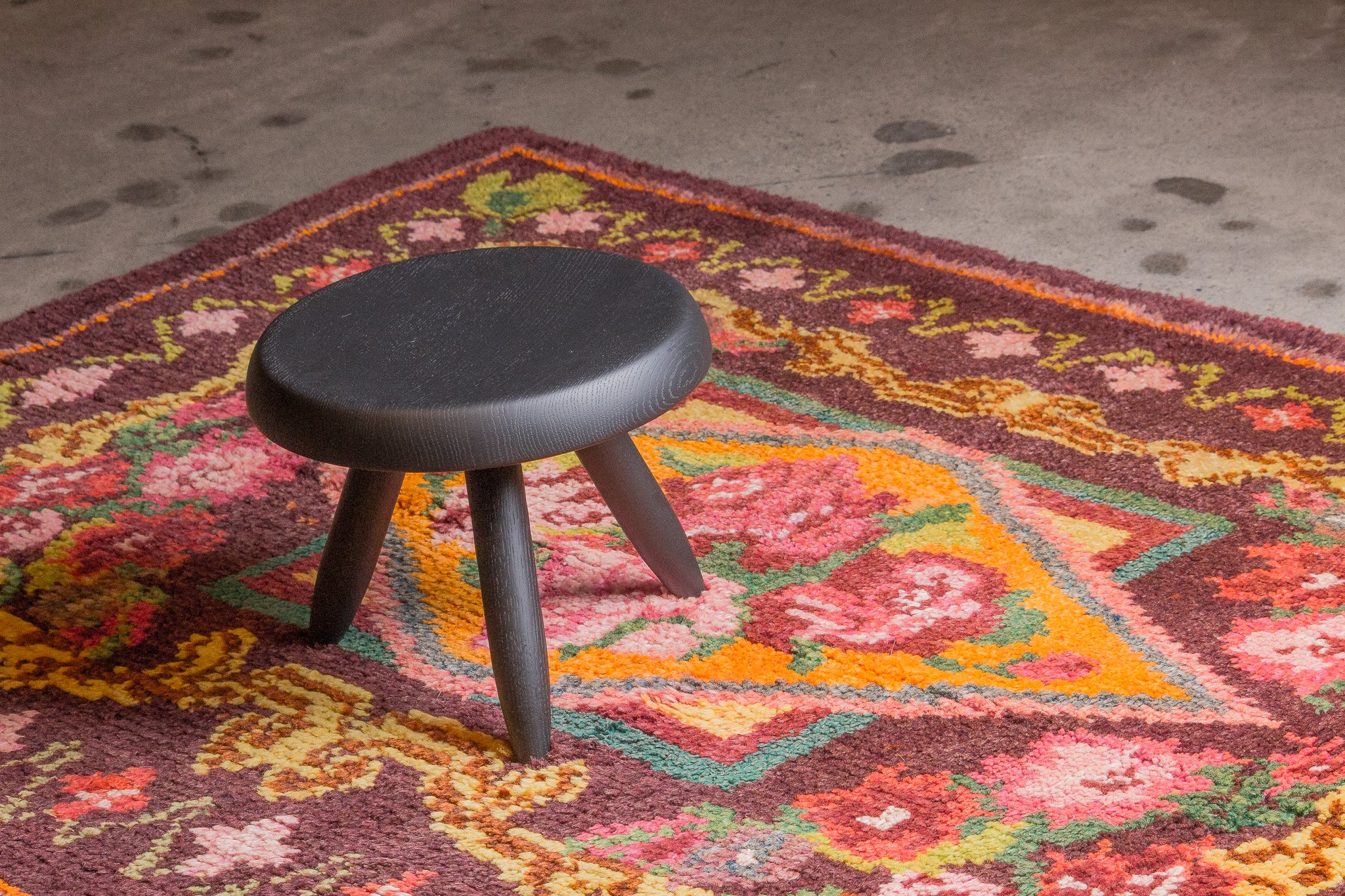 Tapis moldave coloré ancien point noué à la main 100% laine - 132cm x 189cm
