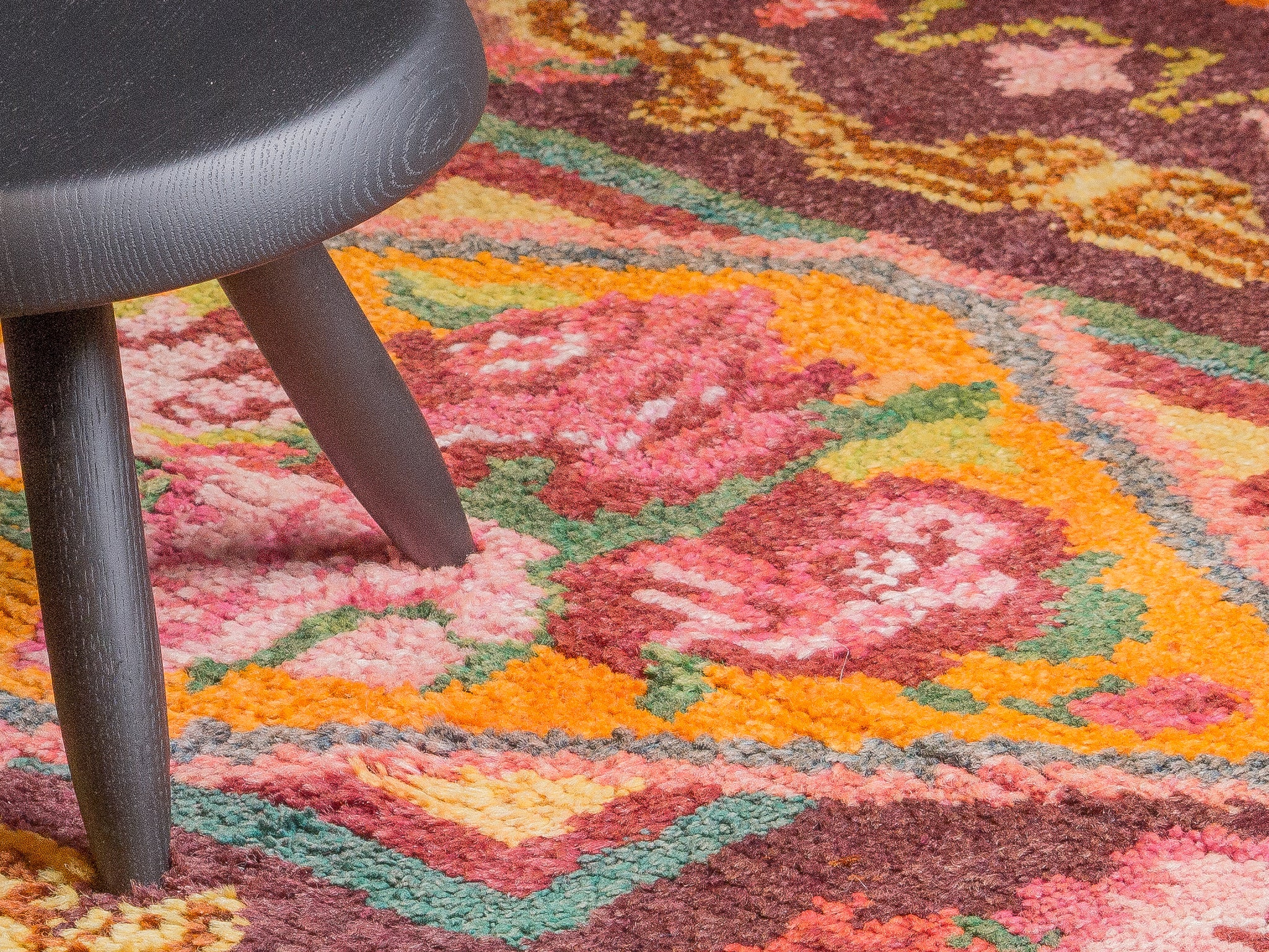 Tapis moldave coloré ancien point noué à la main 100% laine - 132cm x 189cm