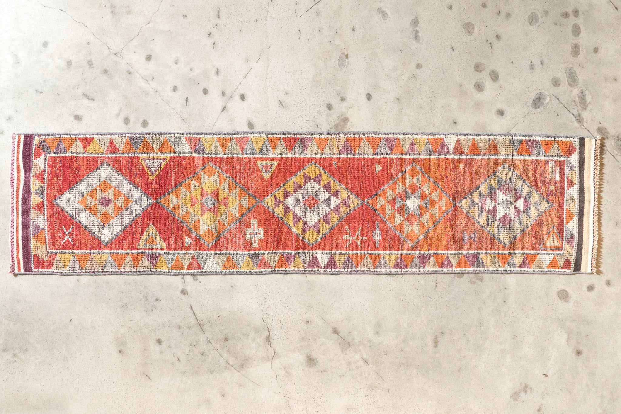Tapis Herki 100% laine noué à la main - 81cm x 353cm
