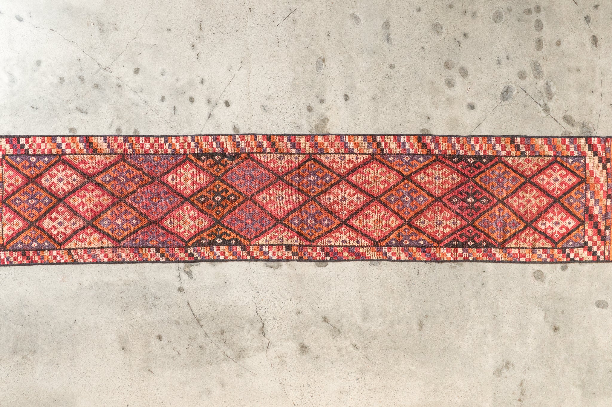 Tapis Herki 100% laine noué à la main - 78cm x 386cm