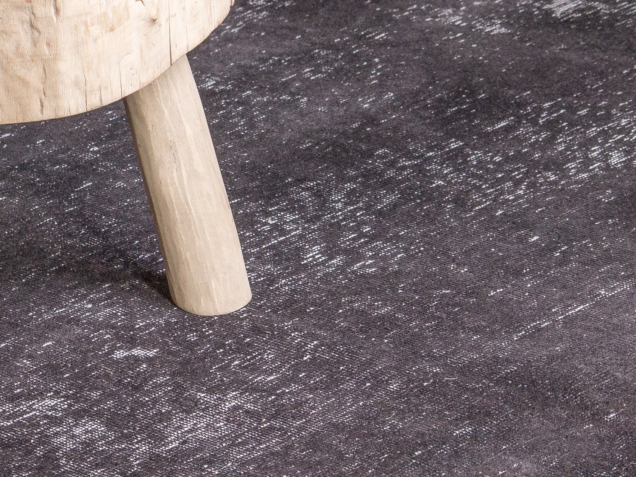 Tapis taban vintage laine et trame coton noir - 285cm x 405cm