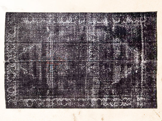 Tapis taban vintage laine et trame coton noir - 285cm x 405cm