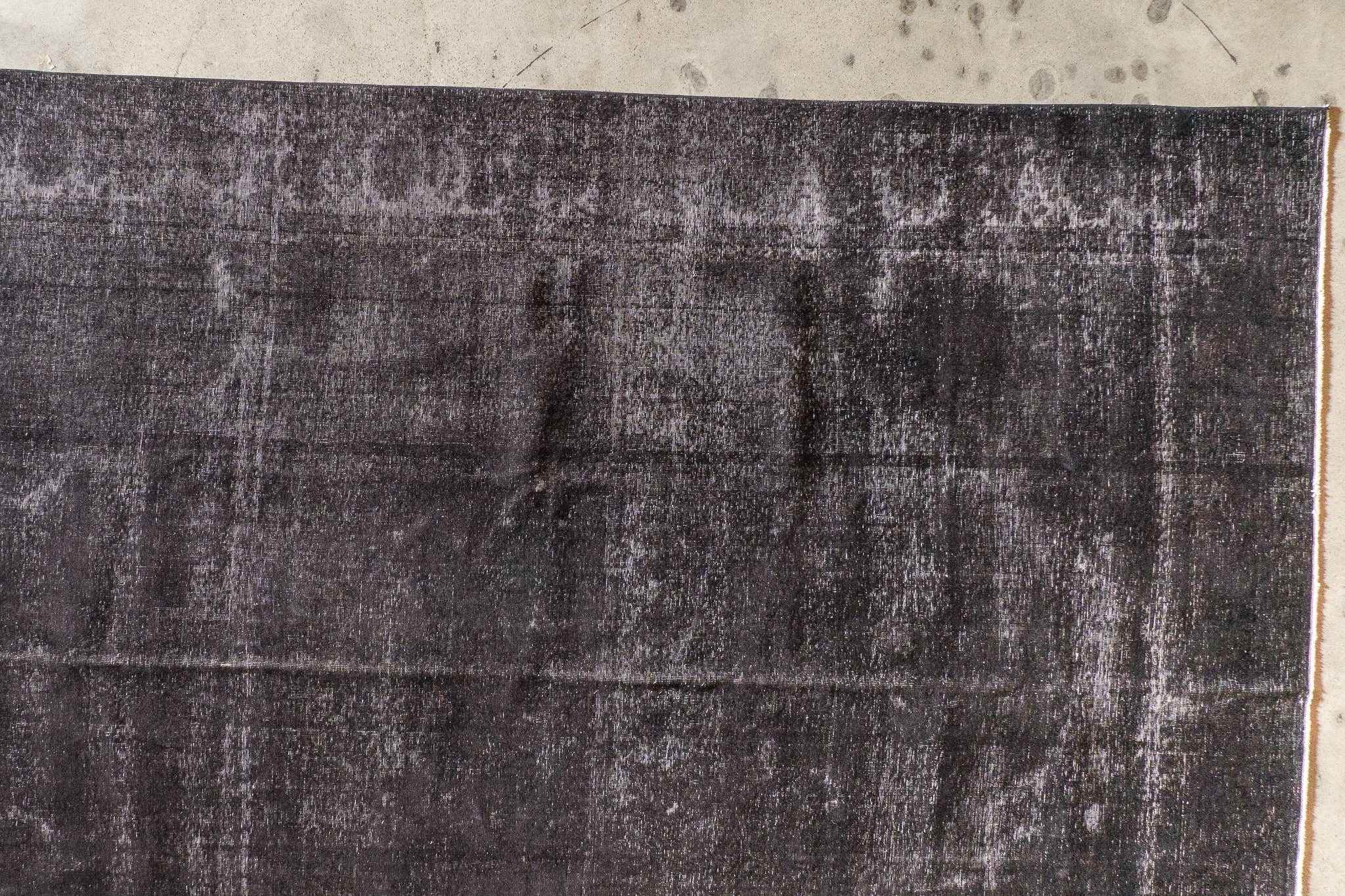 Tapis taban vintage laine et trame coton noir - 285cm x 405cm