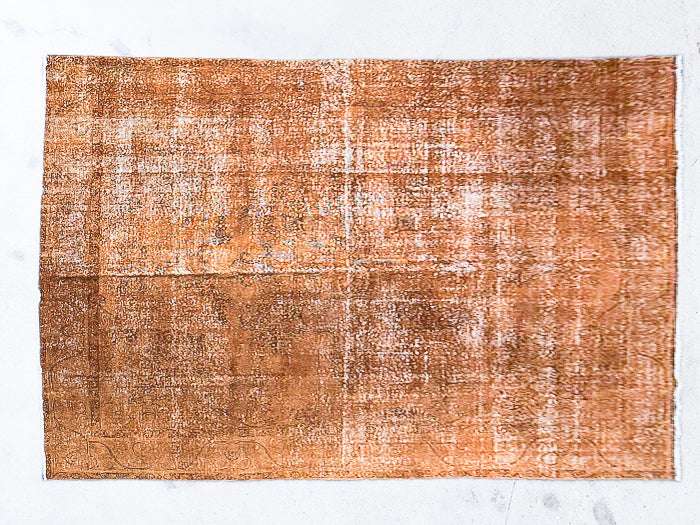 Tapis taban vintage laine et coton marron - 287cm x 385cm