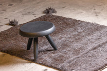 Black long pile Afghan rug made from 100% yak wool