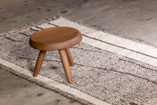 Tapis afghan noir et beige 100% laine de yak - 90cm x 300cm