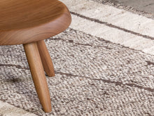 Tapis afghan noir et beige 100% laine de yak - 90cm x 300cm