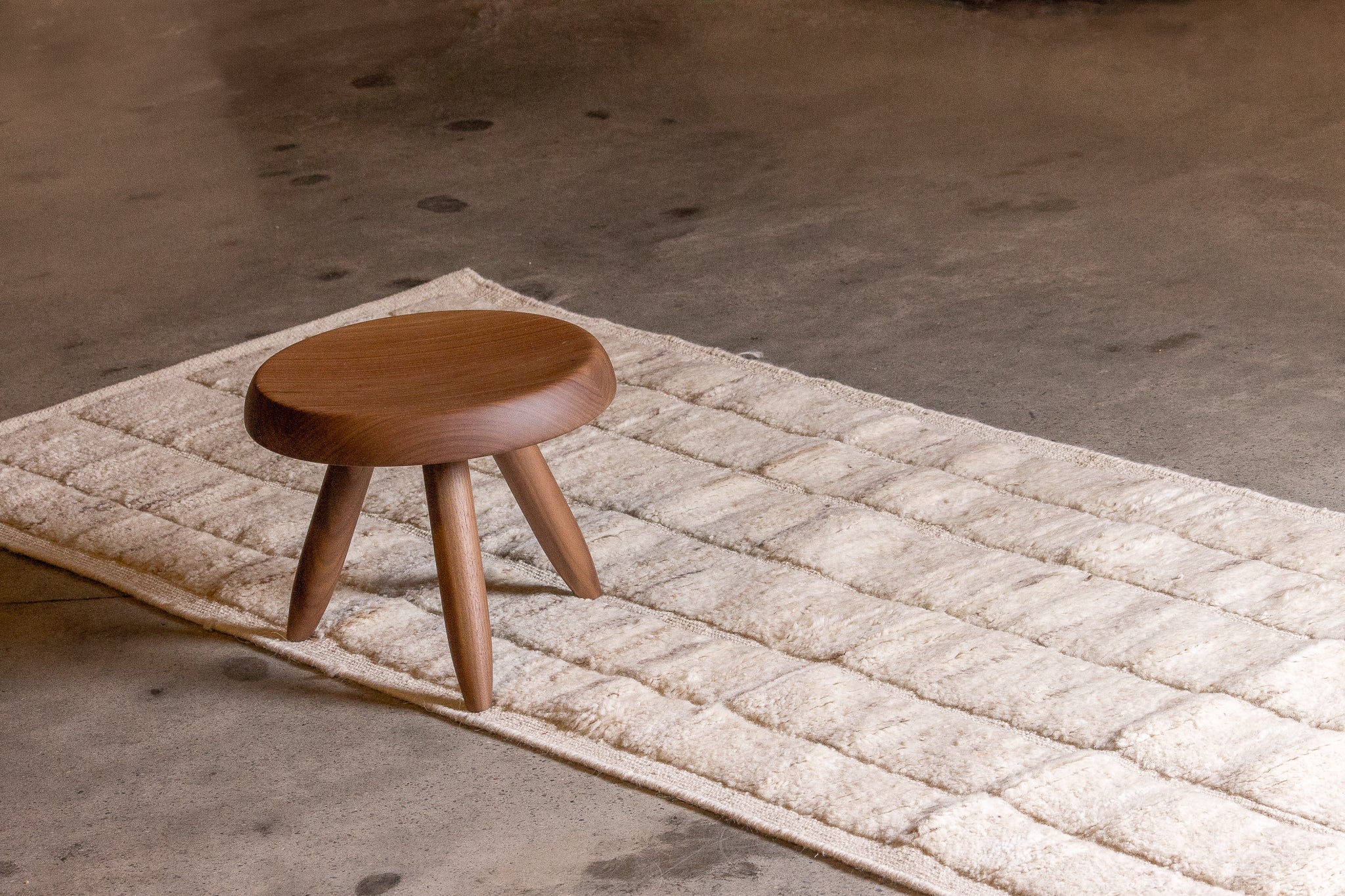 Tapis afghan beige 100% laine de yak - 82cm x 309cm