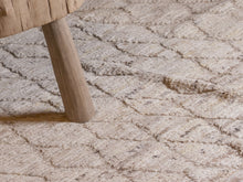 Tapis afghan beige naturel 100% laine - 211cm x 298cm